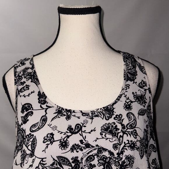 BCX floral square print racer back blouse women’s size large - Picture 4 of 7
